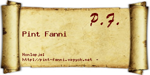 Pint Fanni névjegykártya